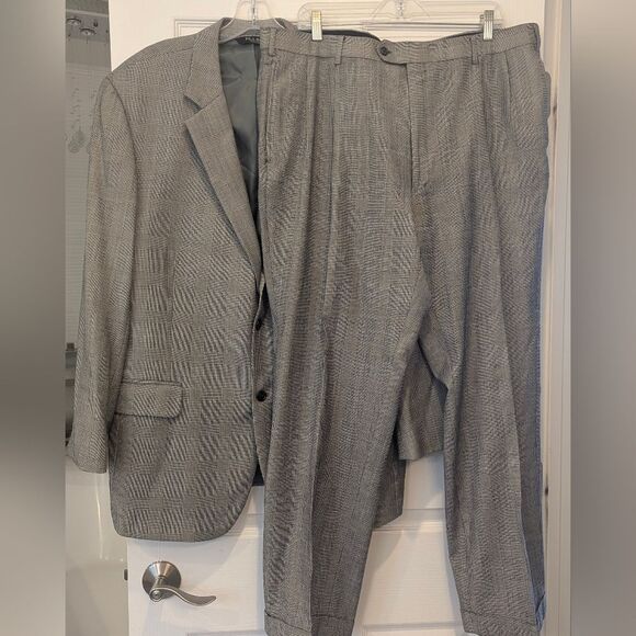 Jos. A. Bank Wool Gray Glen Plaid Suit Separates Jacket & Pants Formal Size 46R - Picture 2 of 16